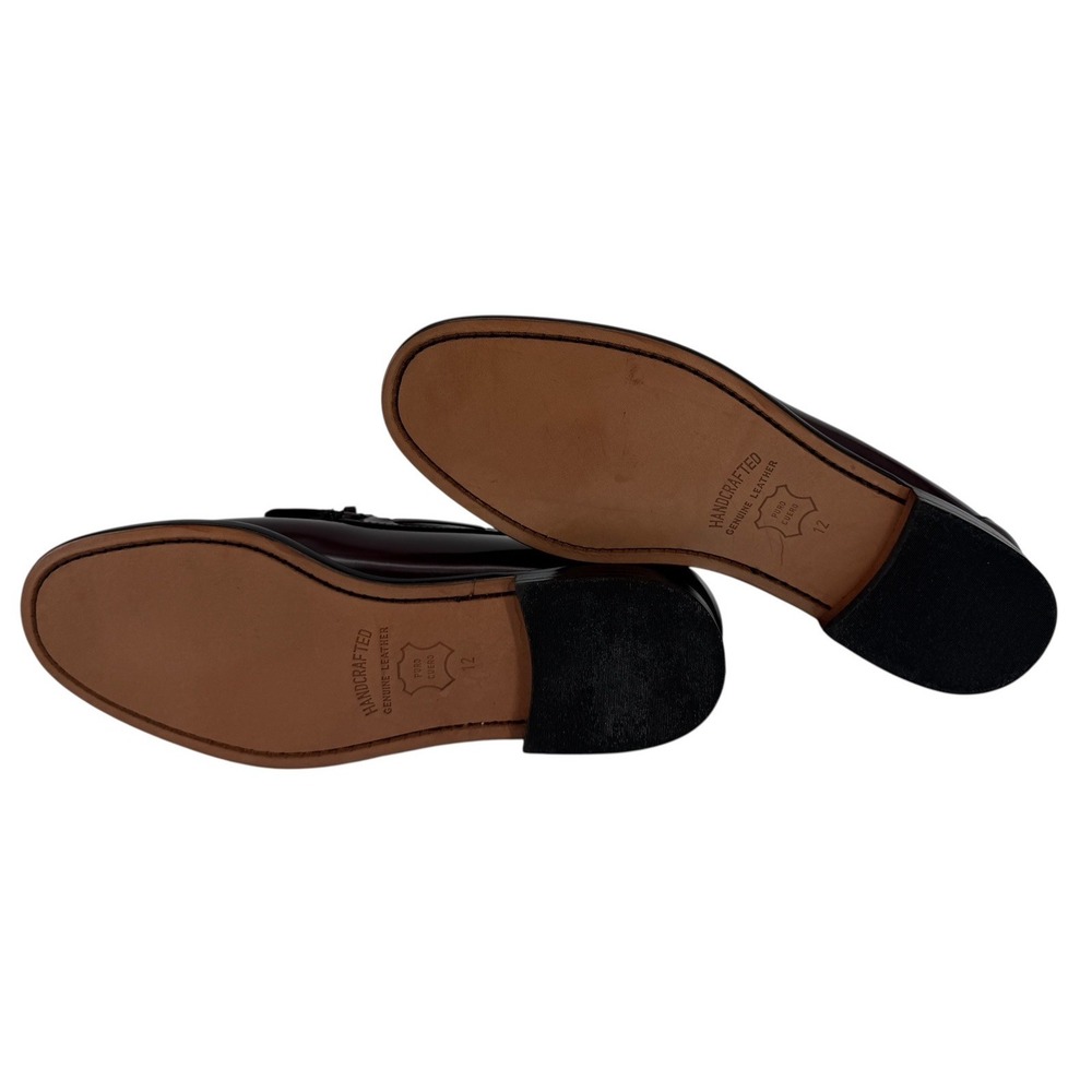 LL Bean Mens Beefroll Tassel Loafers Burgundy Leather Moc Toe Dress Shoes 12D - Picture 10 of 13
